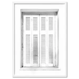 White on White Coastal Window - Art Print by Print and Proper, a Prints for sale on Style Sourcebook