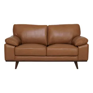 Melrose 2 Seater Sofa in Nest Leather Brown by OZ Design, a Sofas for sale on Style Sourcebook
