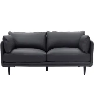 Lennox Madryn Black Coffee Leather Sofa - 2.5 Seater by null, a Sofas for sale on Style Sourcebook