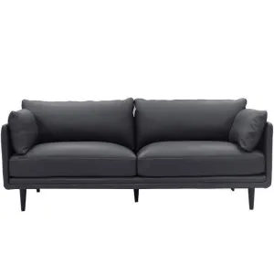 Lennox Madryn Black Coffee Leather Sofa - 3 Seater by null, a Sofas for sale on Style Sourcebook