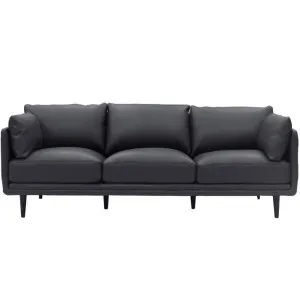 Lennox Madryn Black Coffee Leather Sofa - 3.5 Seater by null, a Sofas for sale on Style Sourcebook