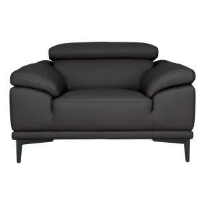 Monroe Armchair in Linea Leather Charcoal by OZ Design, a Chairs for sale on Style Sourcebook