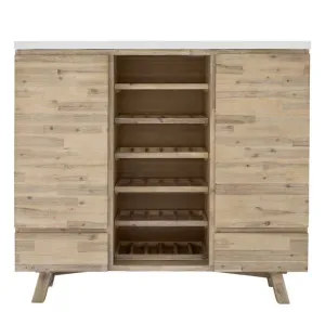 Nova Bar Cabinet Acacia and White Concrete by null, a Wine Racks for sale on Style Sourcebook