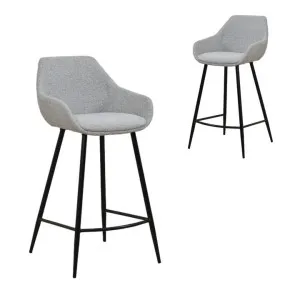 Set of 2 - Cody 68cm Fabric Bar Stool - Spec Grey - Last Set by Interior Secrets - AfterPay Available by Interior Secrets, a Bar Stools for sale on Style Sourcebook