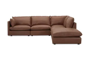 Loft Mini Leather Right Corner Sofa, Phoenix Saddle, by Lounge Lovers by Lounge Lovers, a Sofas for sale on Style Sourcebook