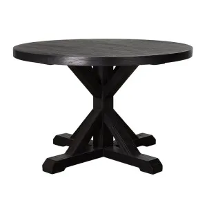 Deckler Round Dining Table Black - 120/150 x 120/150 x 77cm by Elme Living, a Dining Tables for sale on Style Sourcebook