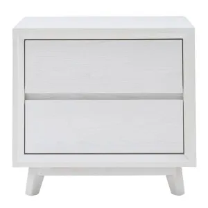 Morgan Oak Bedside Table White - 2 Drawer by null, a Bedside Tables for sale on Style Sourcebook