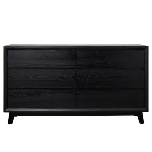 Morgan Oak Dresser Black - 6 Drawer by null, a Dressers & Chests of Drawers for sale on Style Sourcebook