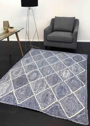 Kerala Blue Diamond Rug by null, a Jute Rugs for sale on Style Sourcebook