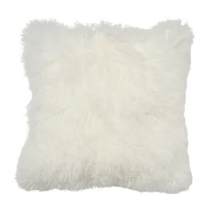 Mongolian Fur Cushion White - 55cm x 55cm by null, a Cushions, Decorative Pillows for sale on Style Sourcebook