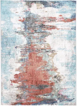 June Jorge Blue & Terracotta Abstract Rug by null, a Contemporary Rugs for sale on Style Sourcebook