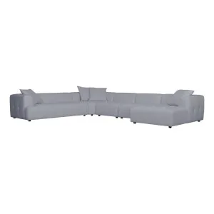 Rubin 6 Seater Modular Sofa + Chaise RHF in Het Cement by OZ Design, a Sofas for sale on Style Sourcebook