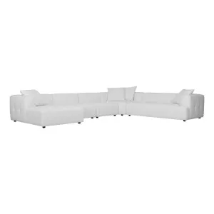 Rubin 6 Seater Modular Sofa + Chaise LHF in Het White by OZ Design, a Sofas for sale on Style Sourcebook