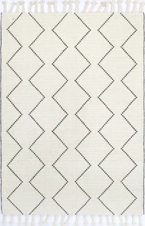 Petrus Diamond Tassel Cream Rug by null, a Contemporary Rugs for sale on Style Sourcebook
