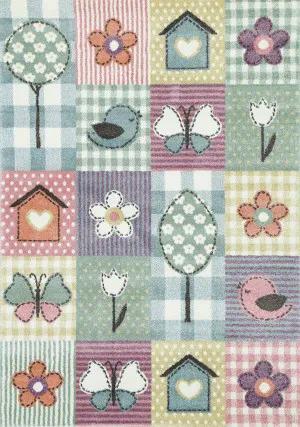 Tiny Dancer Cross-Stitch Cottage Multi Kids Rug by null, a Contemporary Rugs for sale on Style Sourcebook
