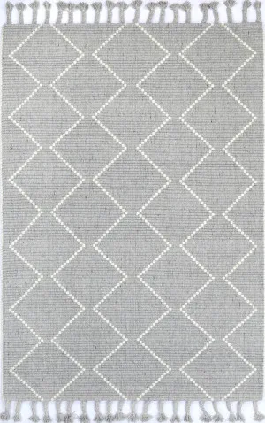 Petrus Diamond Tassel Grey Rug by null, a Contemporary Rugs for sale on Style Sourcebook