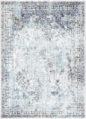 June Adrianita Ivory & Blue Transitional Rug by null, a Contemporary Rugs for sale on Style Sourcebook