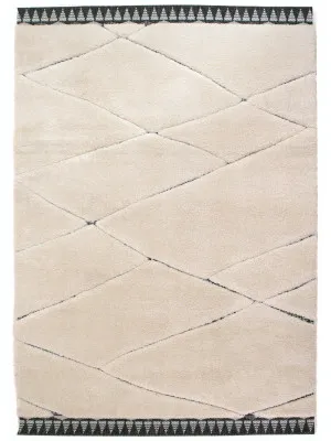 Farah Moroccan Cream Black Rug by null, a Contemporary Rugs for sale on Style Sourcebook