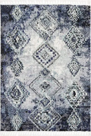 Deano Navy Blue Diamond Abstract Rug by null, a Contemporary Rugs for sale on Style Sourcebook