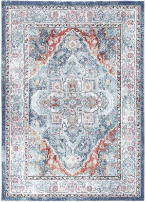 June Maykel Blue & Terracotta Transitional Rug by null, a Contemporary Rugs for sale on Style Sourcebook