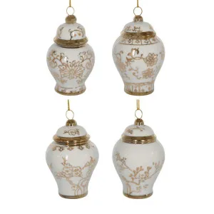 Blossom Ginger Jar Ornaments Gold Box of 4 by Florabelle Living, a Christmas for sale on Style Sourcebook