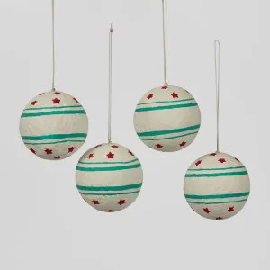 Mache Hanging Ball Ornament Red (Set of 4) by Florabelle Living, a Christmas for sale on Style Sourcebook