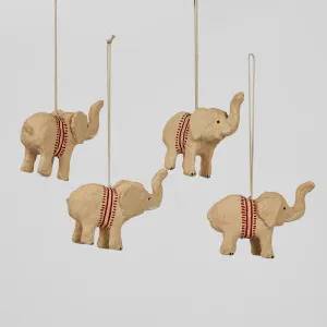Mache Elephant Hanging Ornament (Set 0f 4) by Florabelle Living, a Christmas for sale on Style Sourcebook