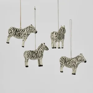 Mache Zebra Hanging Ornament (Set of 4) by Florabelle Living, a Christmas for sale on Style Sourcebook
