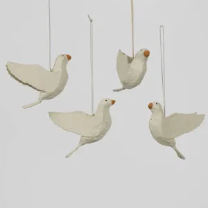 Mache Bird of Peace Hanging Ornament (Set of 4) by Florabelle Living, a Christmas for sale on Style Sourcebook