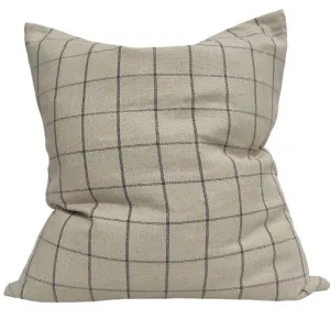 Irish Plaid Rustic Linen Cotton Cushion 55cm Square - Black by null, a Cushions, Decorative Pillows for sale on Style Sourcebook