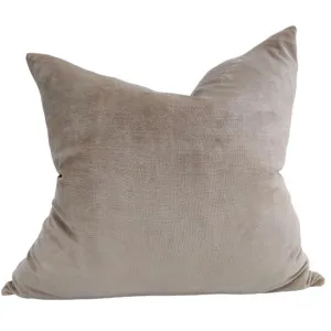 Fontainebleau Cotton Velvet & French Linen Two Sided Cushion 55cm Square - Nude Pink by null, a Throws for sale on Style Sourcebook