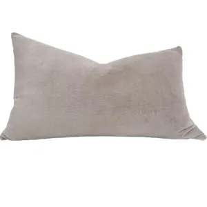 LAST ONE - Fontainebleau Cotton Velvet & French Linen Two Sided Cushion 40cmx60cm Lumbar- Nude Pink by null, a Throws for sale on Style Sourcebook