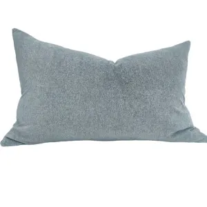 Fontainebleau Cotton Velvet & French Linen Two Sided Cushion 40cmx60cm Lumbar- Heather Grey by null, a Throws for sale on Style Sourcebook