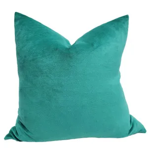 Fontainebleau Cotton Velvet & French Linen Two Sided Cushion 55cm Square - Metal Green by null, a Throws for sale on Style Sourcebook
