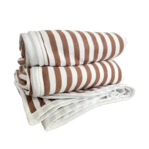 Cannes Cotton Quilted Bed Cover Massive Blanket 230x200cm - Toffee Striped by null, a Quilts & Bedspreads for sale on Style Sourcebook