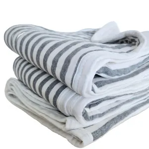 RESTOCK LATE OF APIRL - Cannes Cotton Quilted Bed Cover Massive Blanket 230x200cm - Grey Striped by null, a Quilts & Bedspreads for sale on Style Sourcebook