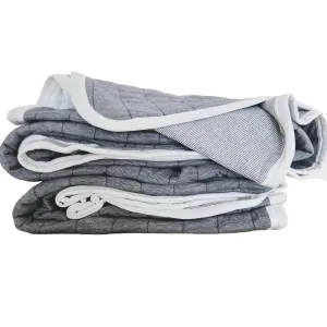 RESTOCKED LATE OF JUNE - Cannes Cotton Quilted Bed Cover Massive Blanket 230x200cm - Dark Grey | Pinstriped by null, a Quilts & Bedspreads for sale on Style Sourcebook