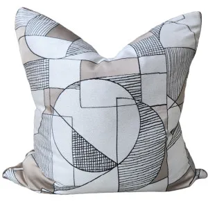 Milano Monochrome 55cm Square - Metallic Abstract by null, a Cushions, Decorative Pillows for sale on Style Sourcebook
