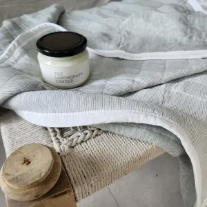 RESTOCK LATE OF JUNE - Cannes Cotton Quilted Bed Cover Massive Blanket 230x200cm - Sage Green | Pinstriped by null, a Quilts & Bedspreads for sale on Style Sourcebook