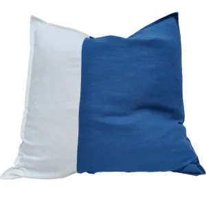 Nantes 100% Pure French Linen Cushion Square 55cm-Alantic Blue & White by null, a Cushions, Decorative Pillows for sale on Style Sourcebook