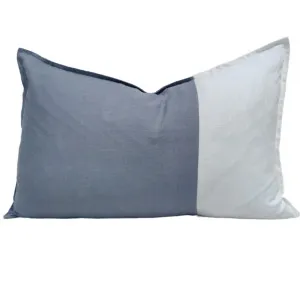Nantes 100% Pure French Linen Cushion 40x60cm Lumbar - Sage Grey & White by null, a Cushions, Decorative Pillows for sale on Style Sourcebook