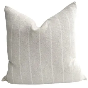 Irish Striped Rustic Linen Cotton Cushion 55cm Square - Natural & White by null, a Cushions, Decorative Pillows for sale on Style Sourcebook