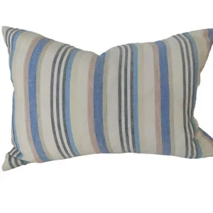 Mediterranean Blue Yarn Dyed Pure French Linen Cushion 40x60cm Lumbar by null, a Cushions, Decorative Pillows for sale on Style Sourcebook