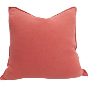 Rustique Stonewashed Heavy Weight French Linen Cushion 55cm Square -Watermelon Red by null, a Cushions, Decorative Pillows for sale on Style Sourcebook