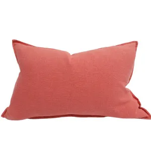 Rustique Stonewashed Heavy Weight French Linen Cushion 40x60cm Lumbar - Watermelon Red by null, a Cushions, Decorative Pillows for sale on Style Sourcebook