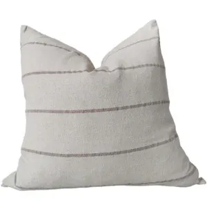 Irish Striped Rustic Linen Cotton Cushion 55cm Square - Brown by null, a Cushions, Decorative Pillows for sale on Style Sourcebook