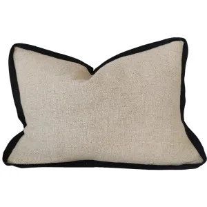 Reine Linen Cushion 40x60cm Lumbar  - Natural with Black Border by null, a Cushions, Decorative Pillows for sale on Style Sourcebook