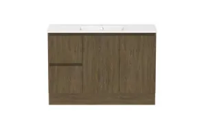 Ascot Floor Or Wall Mount Vanity 1210mm 2 Draw Lh 2 Door Natural Walnut | Made From MDF In Timber Look By Raymor by Raymor, a Vanities for sale on Style Sourcebook