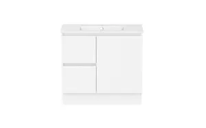 Ascot Floor Or Wall Mount Vanity 910mm 2 Draw Lh 1 Door Polar Gloss | Made From MDF In White By Raymor by Raymor, a Vanities for sale on Style Sourcebook