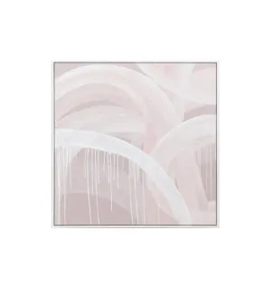 Ex Display - Linus Blush Medium Framed Hand Painted Wall Art - Natural Frame by Interior Secrets - AfterPay Available by Interior Secrets, a Prints for sale on Style Sourcebook